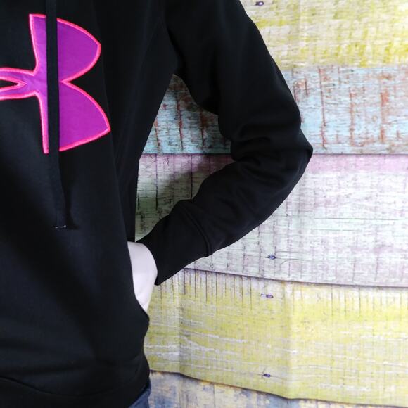 Under Armour Storm black hoodie Purple logo size small - Picture 2 of 7